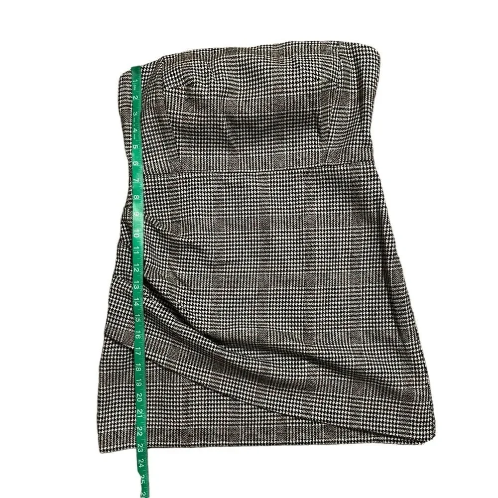 ‼️SOLD‼️HOUSE OF HARLOW NWT Gray Strapless Wool Blend Houndstooth Mini Dress - Picture 10 of 16